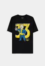 FALLOUT VAULT BOY VAULT 33 DISTRESSED PRINT BLACK T-SHIRT