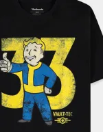 FALLOUT VAULT BOY VAULT 33 DISTRESSED PRINT BLACK T-SHIRT