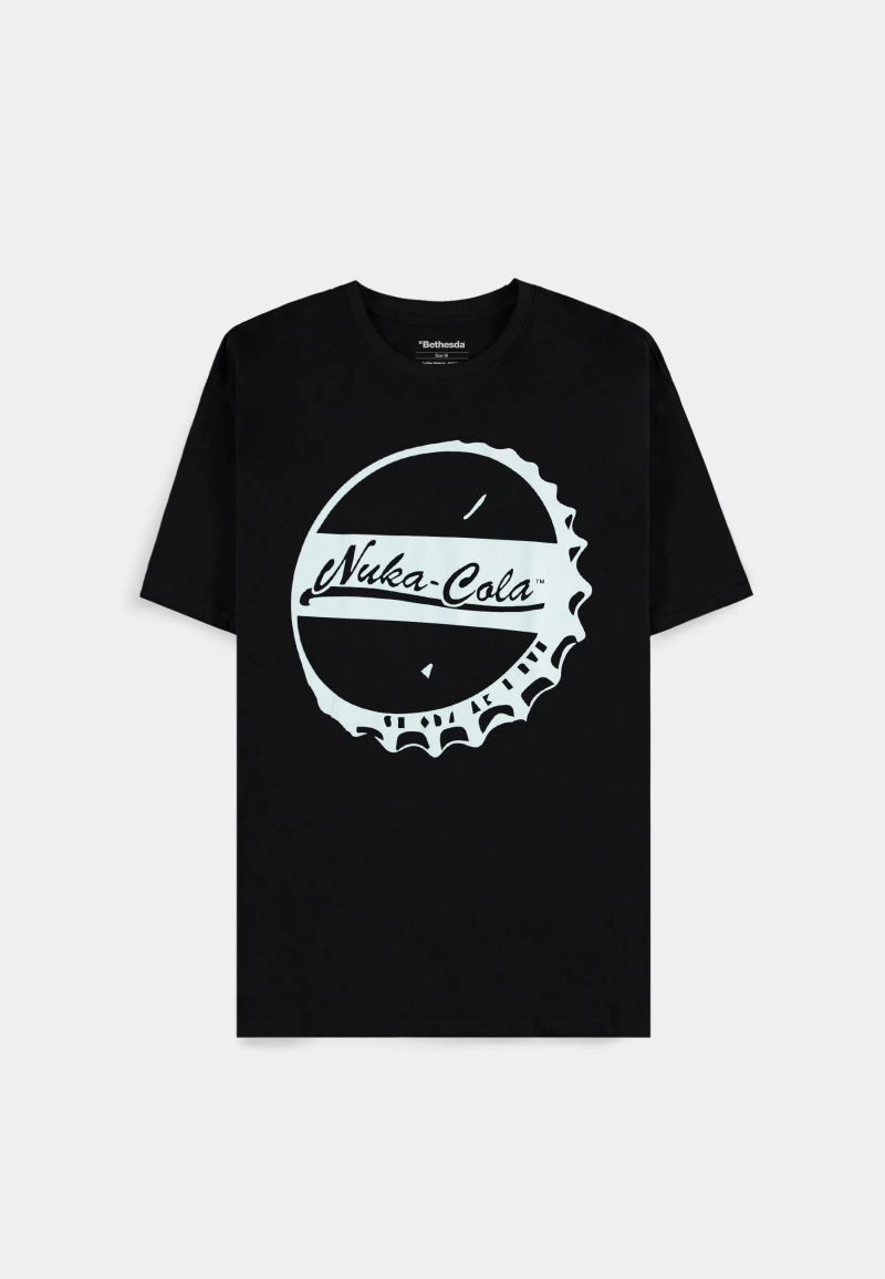 FALLOUT NUKA COLA BOTTLE CAP LOGO BLACK T-SHIRT