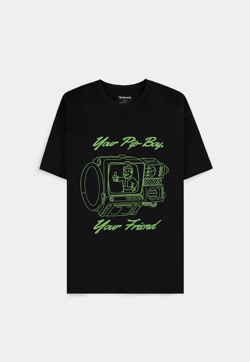 FALLOUT YOUR PIP-BOY YOUR FRIEND PRINT BLACK T-SHIRT