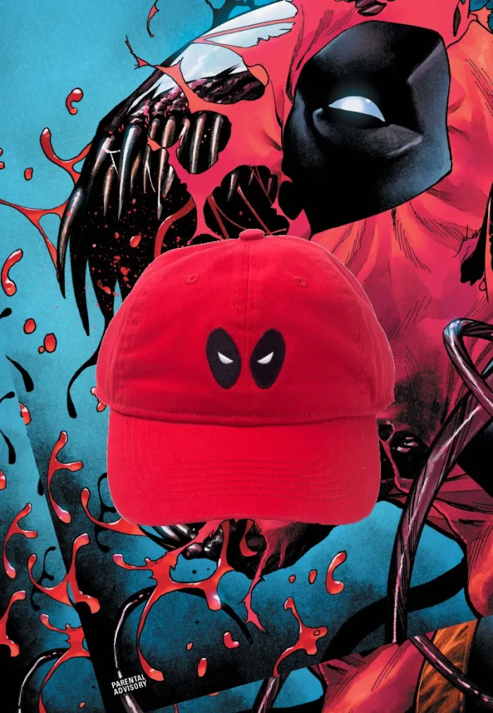 OFFICIAL MARVEL COMICS DEADPOOL EYES STRAPBACK BASEBALL CAP 'DAD HAT'