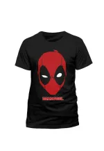 OFFICIAL MARVEL COMICS - DEADPOOL MASK BLACK T-SHIRT