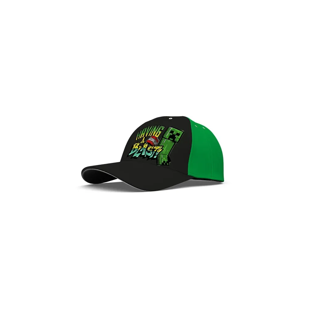 MINECRAFT HAVING A BLAST CREEPER TNT FRONT PRINT BASEBALL CAP [KIDS]