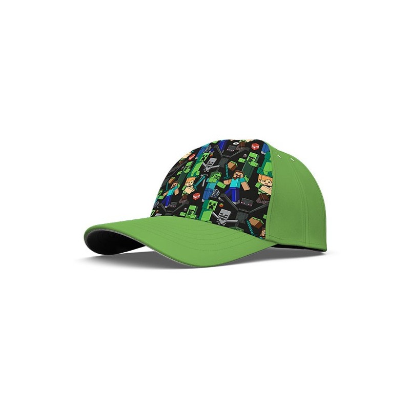 MINECRAFT ALEX, STEVE AND CREEPER FRONT PRINT BASEBALL CAP [KIDS]