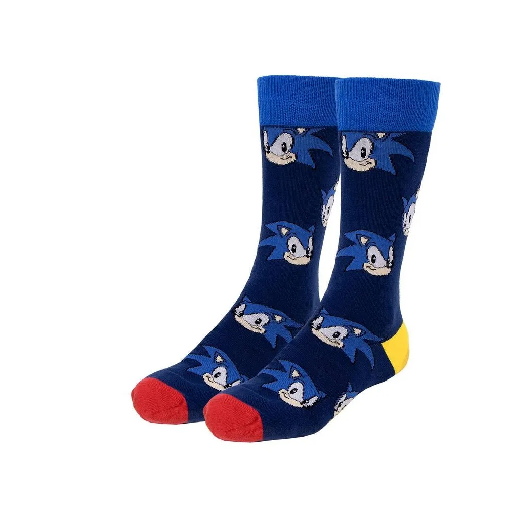 SONIC THE HEDGEHOG FACE PAIR OF NOVELTY SOCKS