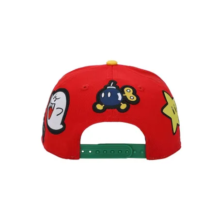 SUPER MARIO BROS ALL OVER CHARACTER PATCHES KIDS SNAPBACK BASEBALL CAP