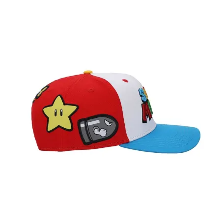 SUPER MARIO BROS ALL OVER CHARACTER PATCHES KIDS SNAPBACK BASEBALL CAP