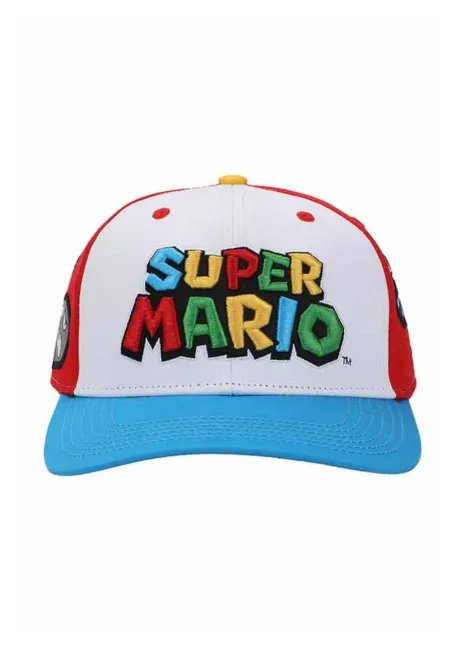 SUPER MARIO BROS ALL OVER CHARACTER PATCHES KIDS SNAPBACK BASEBALL CAP