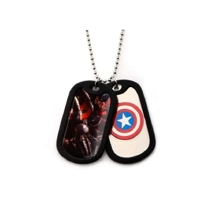 MARVEL COMICS CAPTAIN AMERICA SYMBOL DOG TAG PENDANT WITH CHAIN NECKLACE