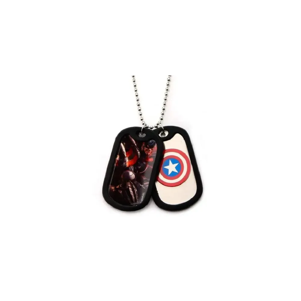 MARVEL COMICS CAPTAIN AMERICA SYMBOL DOG TAG PENDANT WITH CHAIN NECKLACE