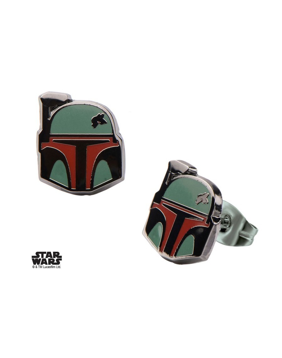 STAR WARS BOBA FETT MASK STUD EARRINGS