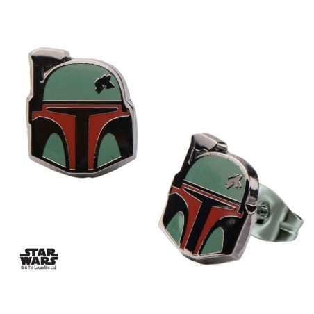 STAR WARS BOBA FETT MASK STUD EARRINGS