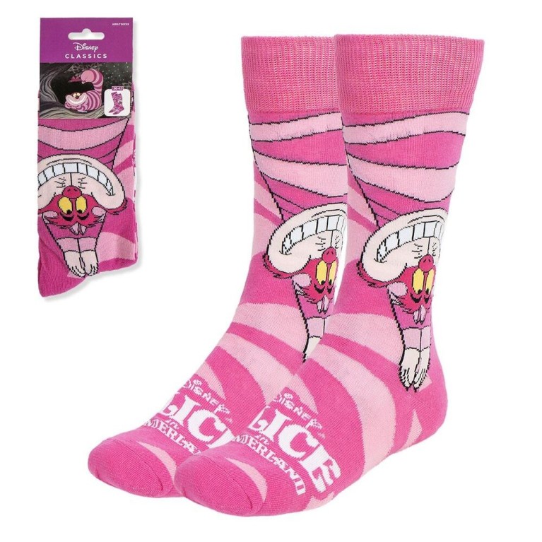 DISNEY ALICE IN WONDERLAND CHESHIRE CAT ADULT PAIR OF NOVELTY SOCKS