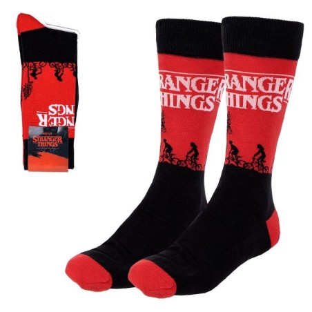 STRANGER THINGS ICONIC SHADOW POSE RED ADULT PAIR OF NOVELTY SOCKS