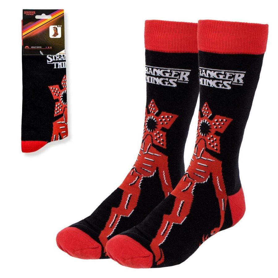 STRANGER THINGS DEMOGORGON BLACK ADULT PAIR OF NOVELTY SOCKS