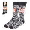 MARVEL COMICS LOGO AND SUPERHERO ICON SYMBOLS ADULT PAIR OF NOVELTY SOCKS