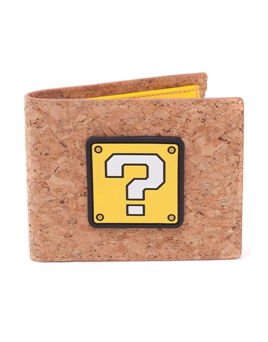 NINTENDO SUPER MARIO BROS QUESTION MARK BLOCK CORK BI-FOLD WALLET