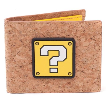 NINTENDO SUPER MARIO BROS QUESTION MARK BLOCK CORK BI-FOLD WALLET