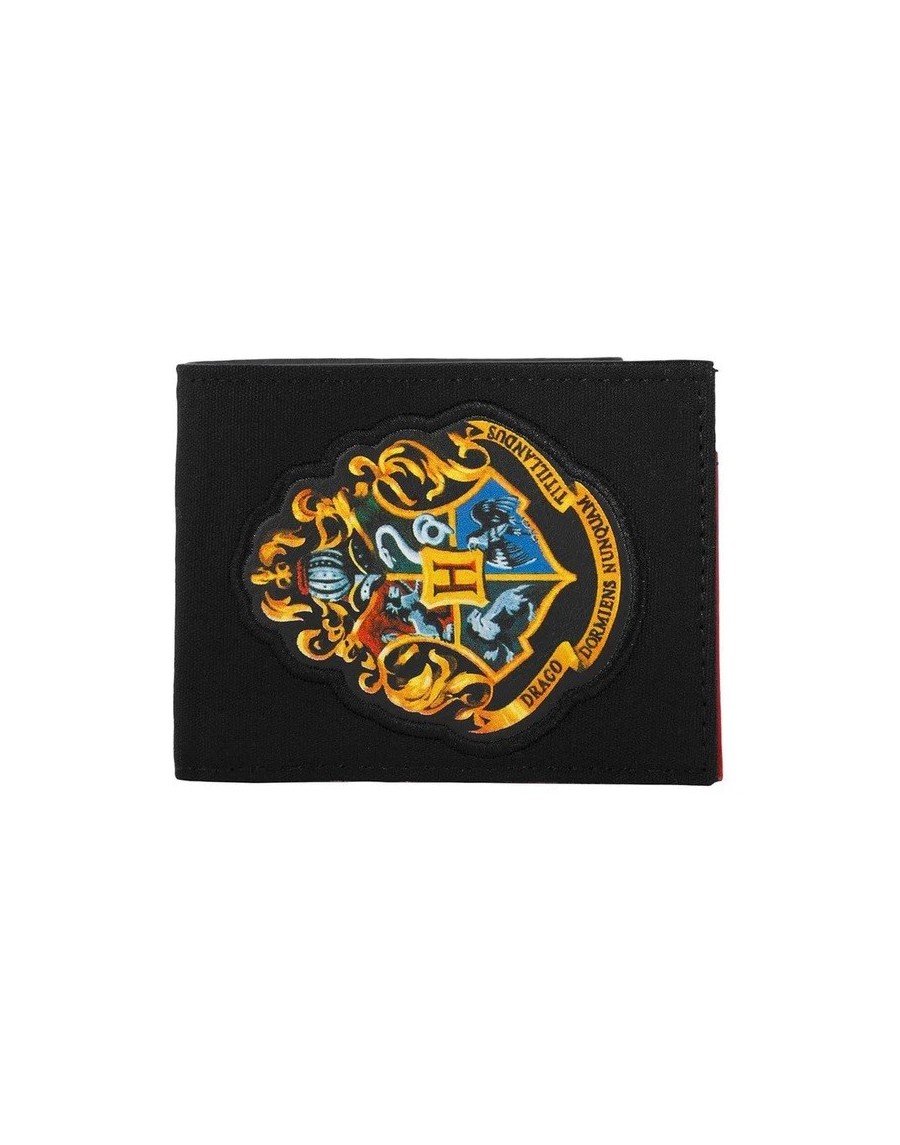 HARRY POTTER HOGWARTS CREST PATCH BLACK BI-FOLD WALLET