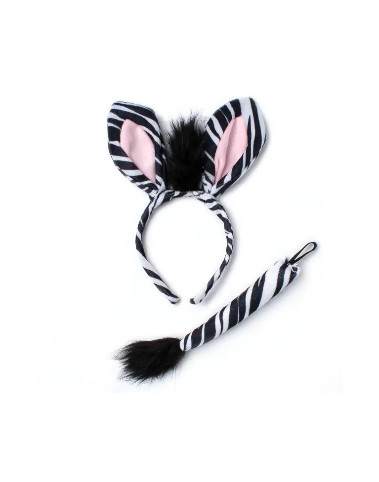 ZEBRA EARS HAIR BAND WITH TAIL