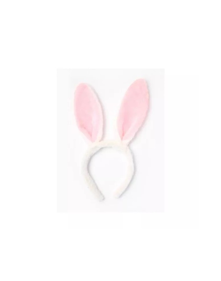 WHITE AND PINK BUNNY EARS HAIR BAND