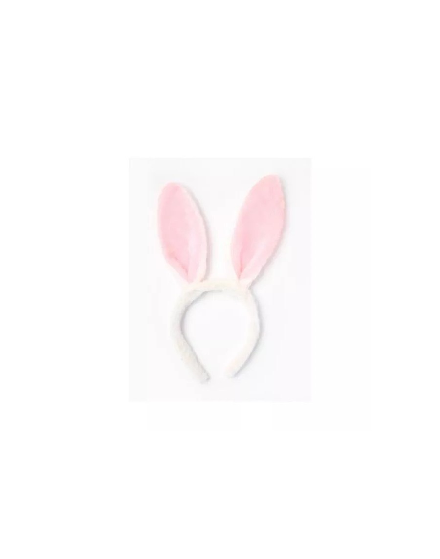 WHITE AND PINK BUNNY EARS HAIR BAND