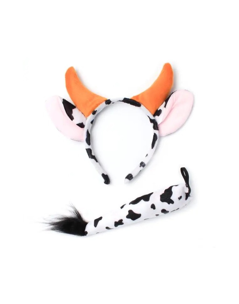 COW EARS HAIR BAND WITH TAIL