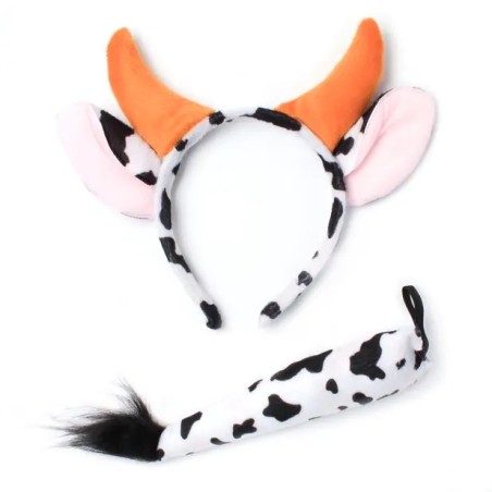 COW EARS HAIR BAND WITH TAIL