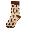 NOSEY BROWN BEAR BEIGE ADULT PAIR OF NOVELTY SOCKS