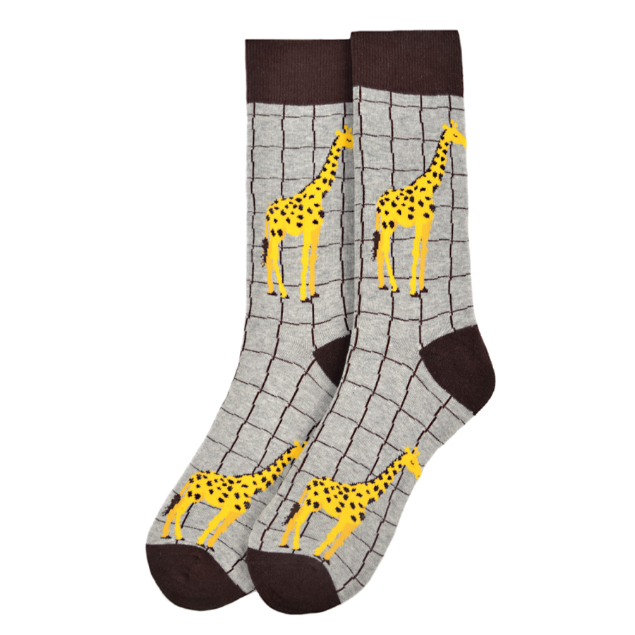 GIRAFFE GREY ADULT PAIR OF NOVELTY SOCKS