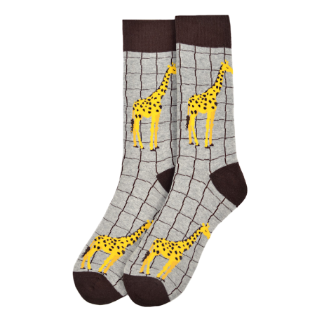 GIRAFFE GREY ADULT PAIR OF NOVELTY SOCKS