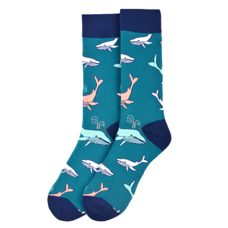 WHALE BLUE ADULT PAIR OF NOVELTY SOCKS