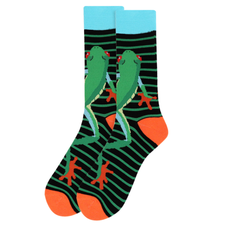 TREE FROG BLACK ADULT PAIR OF NOVELTY SOCKS