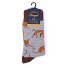 MONKEY WITH BANANA GREY ADULT PAIR OF NOVELTY SOCKS