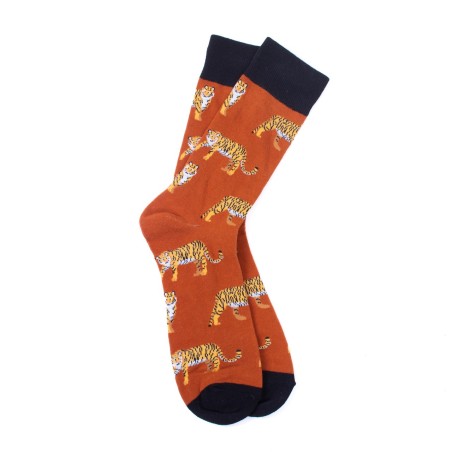 TIGER ORANGE ADULT PAIR OF NOVELTY SOCKS