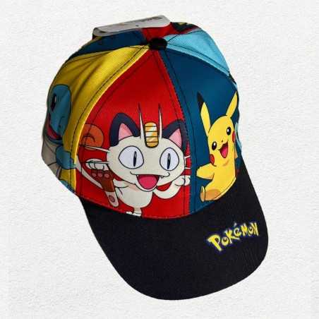 POKEMON PIKACHU, MEOWTH, SQUIRTLE, PSYDUCK, UMBREON & PICHU ALL OVER PRINT BASEBALL CAP [KIDS]