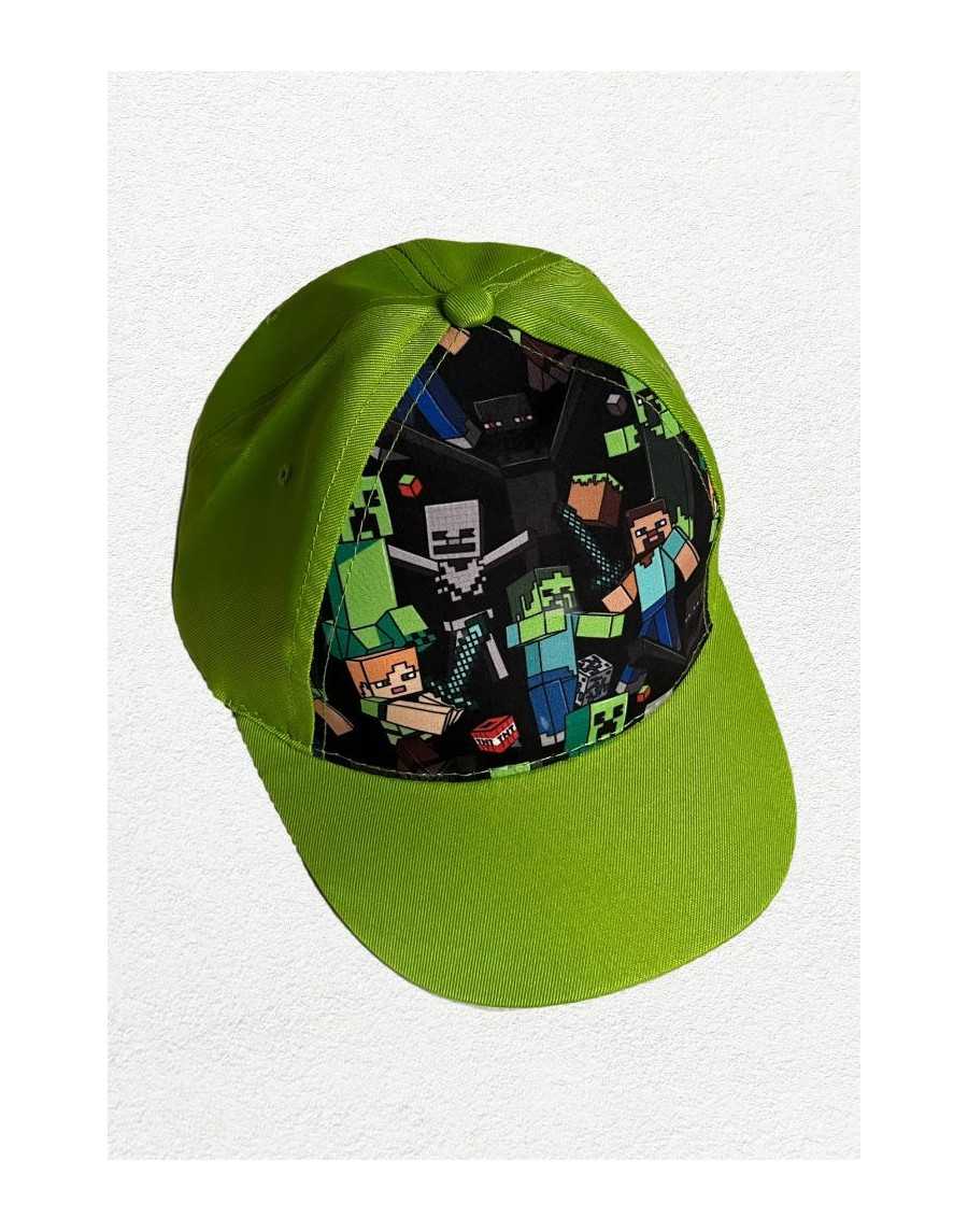 MINECRAFT ALEX, STEVE AND CREEPER FRONT PRINT BASEBALL CAP [KIDS]