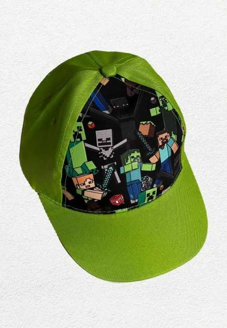 MINECRAFT ALEX, STEVE AND CREEPER FRONT PRINT BASEBALL CAP [KIDS]