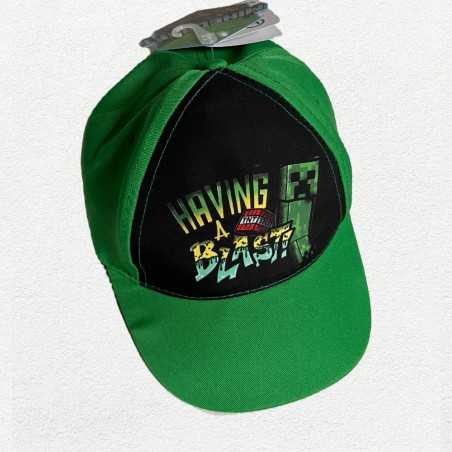 MINECRAFT HAVING A BLAST CREEPER TNT FRONT PRINT BASEBALL CAP [KIDS]