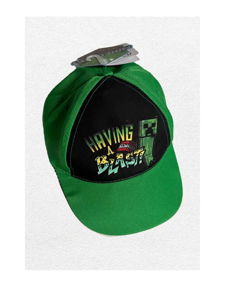 MINECRAFT HAVING A BLAST CREEPER TNT FRONT PRINT BASEBALL CAP [KIDS]