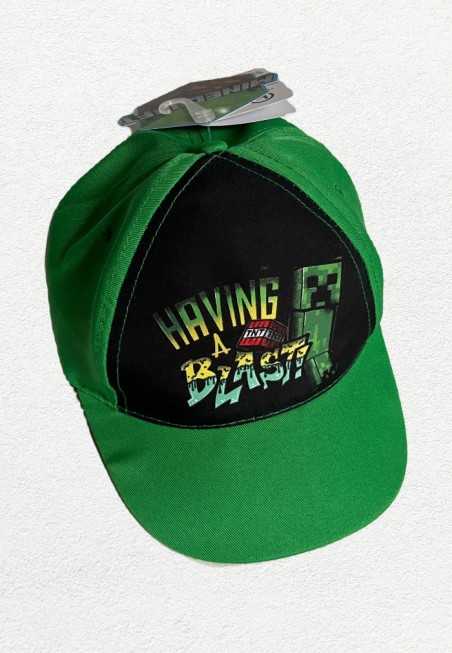 MINECRAFT HAVING A BLAST CREEPER TNT FRONT PRINT BASEBALL CAP [KIDS]