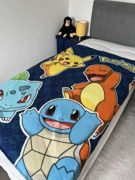 POKEMON OG STARTERS PIKACHU, CHARMANDER, SQUIRTLE AND BULBASAUR FLEECE BLANKET