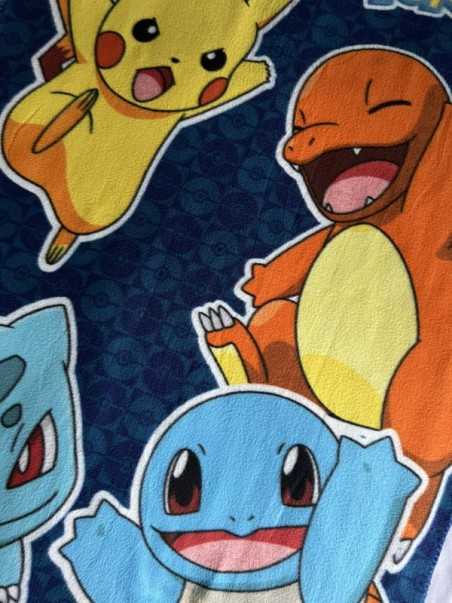 POKEMON OG STARTERS PIKACHU, CHARMANDER, SQUIRTLE AND BULBASAUR FLEECE BLANKET