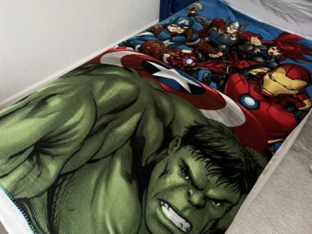 MARVEL AVENGERS ASSEMBLE HULK, IRON MAN, CAPTAIN AMERICA, THOR BLUE FLEECE BLANKET