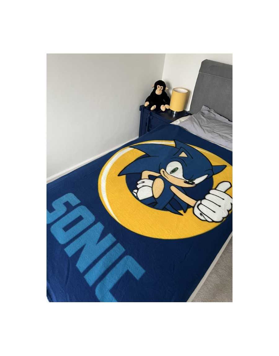 SONIC THE HEDGEHOG THUMBS UP GOLD RING BLUE FLEECE BLANKET