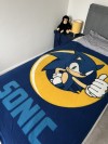 SONIC THE HEDGEHOG THUMBS UP GOLD RING BLUE FLEECE BLANKET