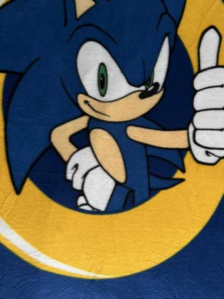 SONIC THE HEDGEHOG THUMBS UP GOLD RING BLUE FLEECE BLANKET