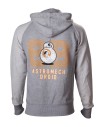 OFFICIAL STAR WARS BB-8 ASTROMECH DROID PRINT GREY COTTON ZIP HOODIE JUMPER