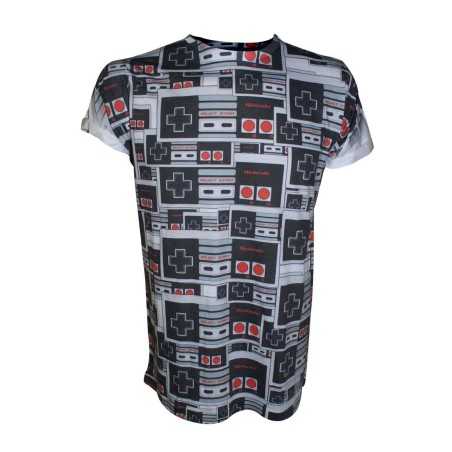 OFFICIAL NINTENDO NES CONTROLLER ALL OVER PRINT T-SHIRT