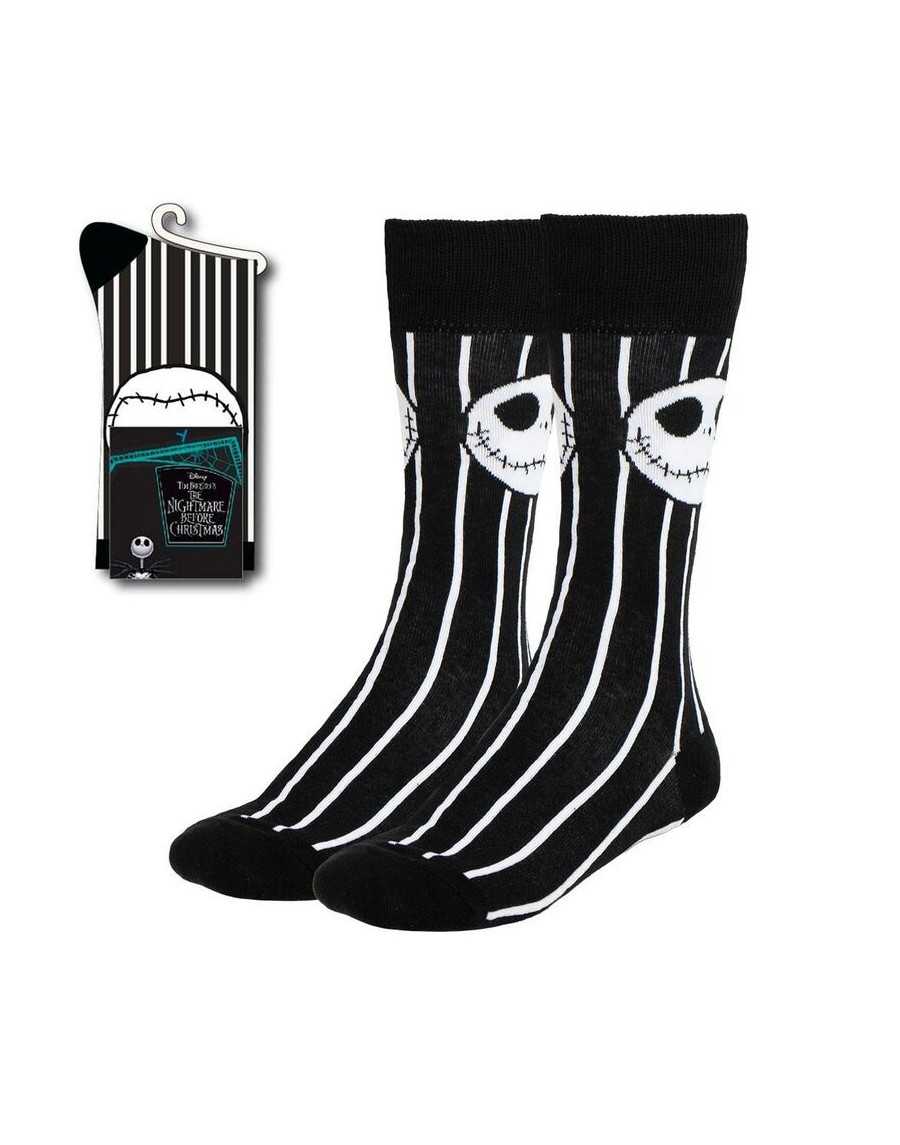 A NIGHTMARE BEFORE CHRISTMAS JACK SKELLINGTON BLACK ADULT PAIR OF NOVELTY SOCKS